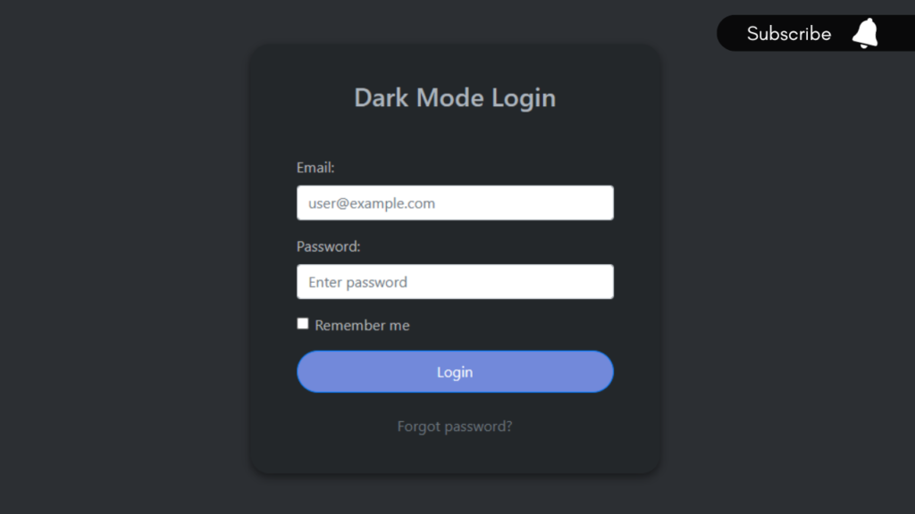 how to create responsive Dark Mode login form. Manglastubh by ankit akolkar