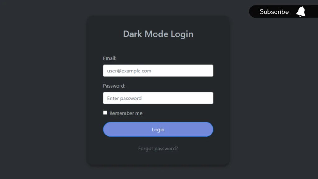HOW TO CREATE A RESPONSIVE Dark Mode LOGIN FORM. code with swati akolkar.