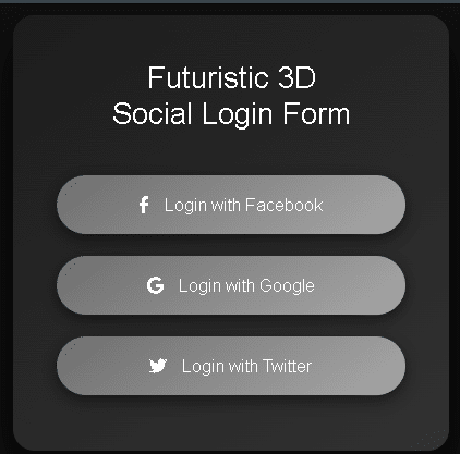 HOW TO CREATE Futuristic 3D Social Login Form. manglastubh by ankit akolkar