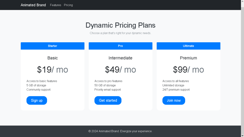 Animated Pricing Page. manglastubh by ankit akolkar