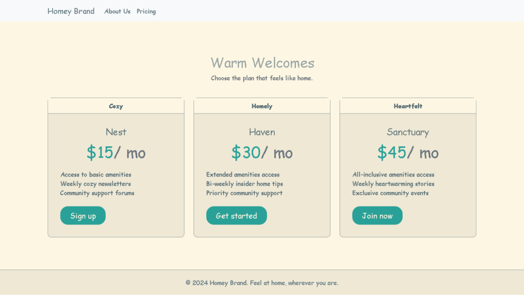 Cozy Pricing Page. manglastubh by ankit akolkar