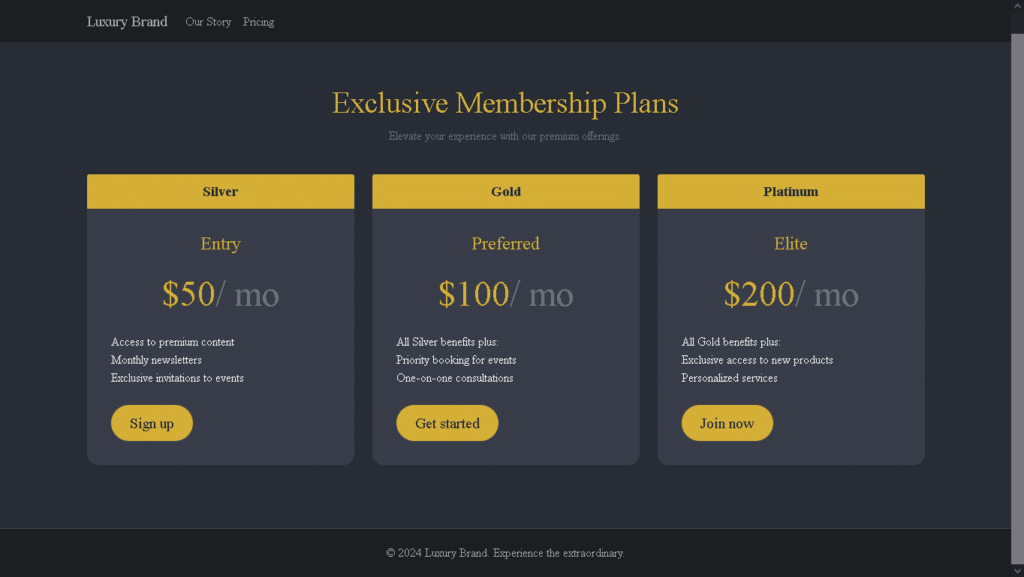 Elegant Luxury Pricing Page. manglastubh by ankit akolkar